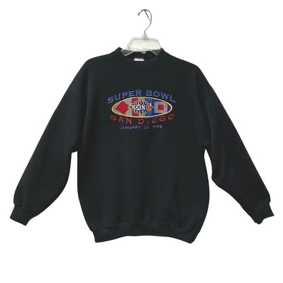 Tultex Superweight Other - Vintage 1998 Super Bowl XXXII San Diego Sweatshirt Tultex USA Black Large NFL